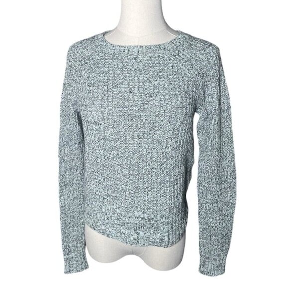 American Eagle XS Knit Sweater Fall Green Knitted Crop Tops Shirt Cottagecore AE - Picture 9 of 11